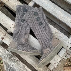 Y2K Ugg 5819 Cardy grey fold over knit winter boots Size 7